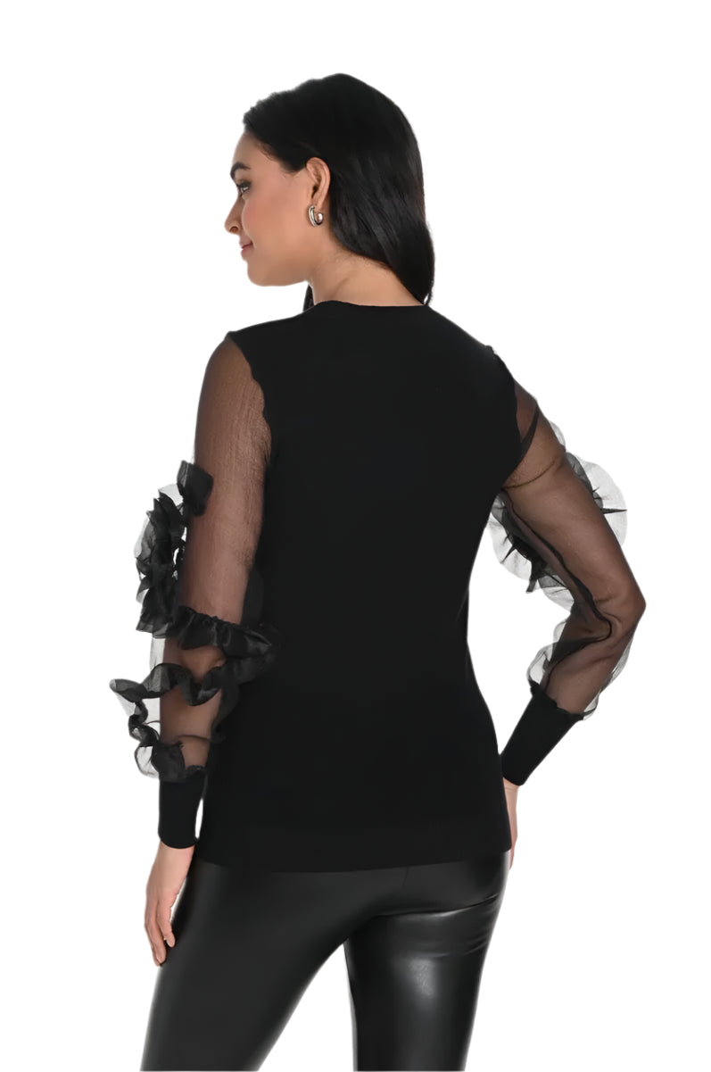 Frank Lyman Knit Chiffon Top 243405U