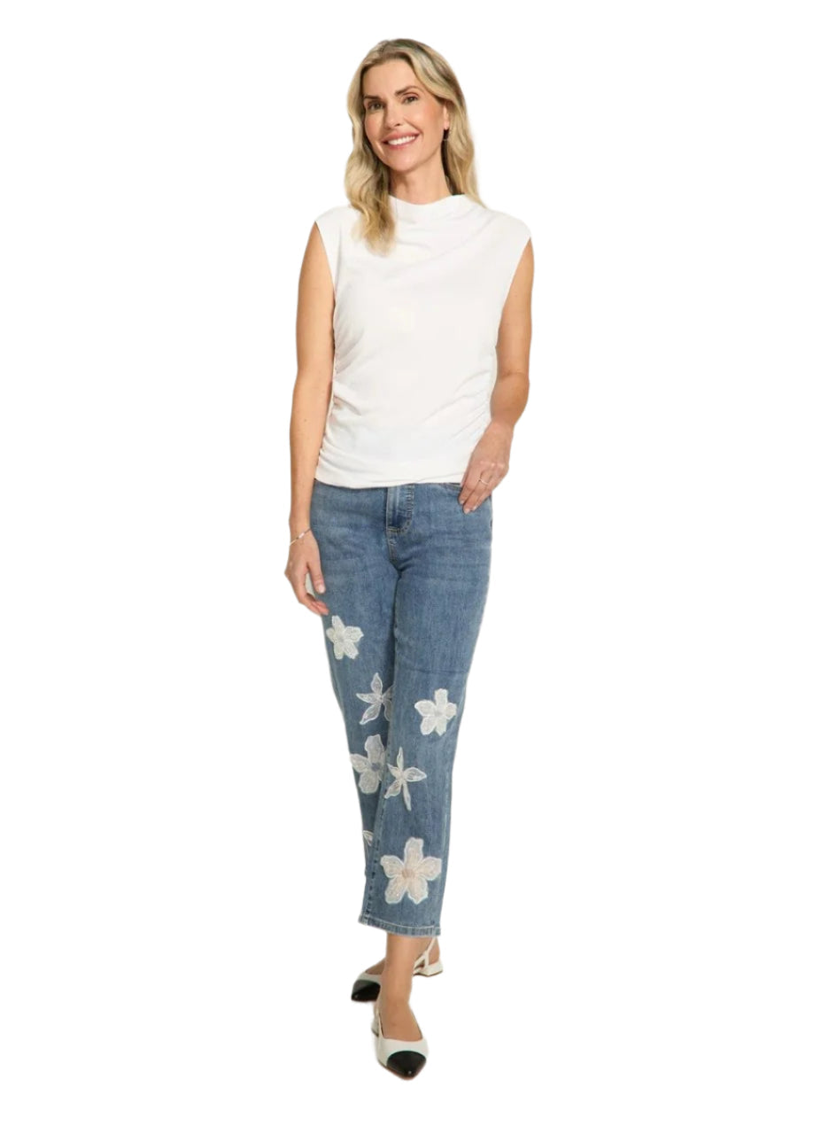 FDJ White Ruched Top 3679964