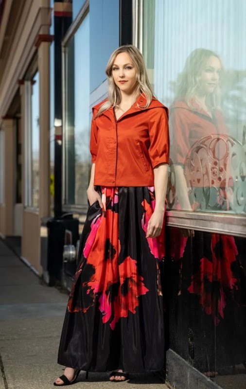 Samuel Dong Dupioni Silk Skirt F22043