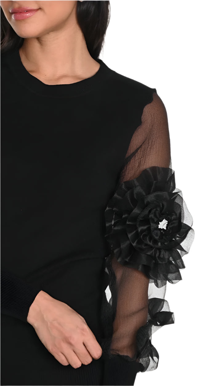 Frank Lyman Knit Chiffon Top 243405U