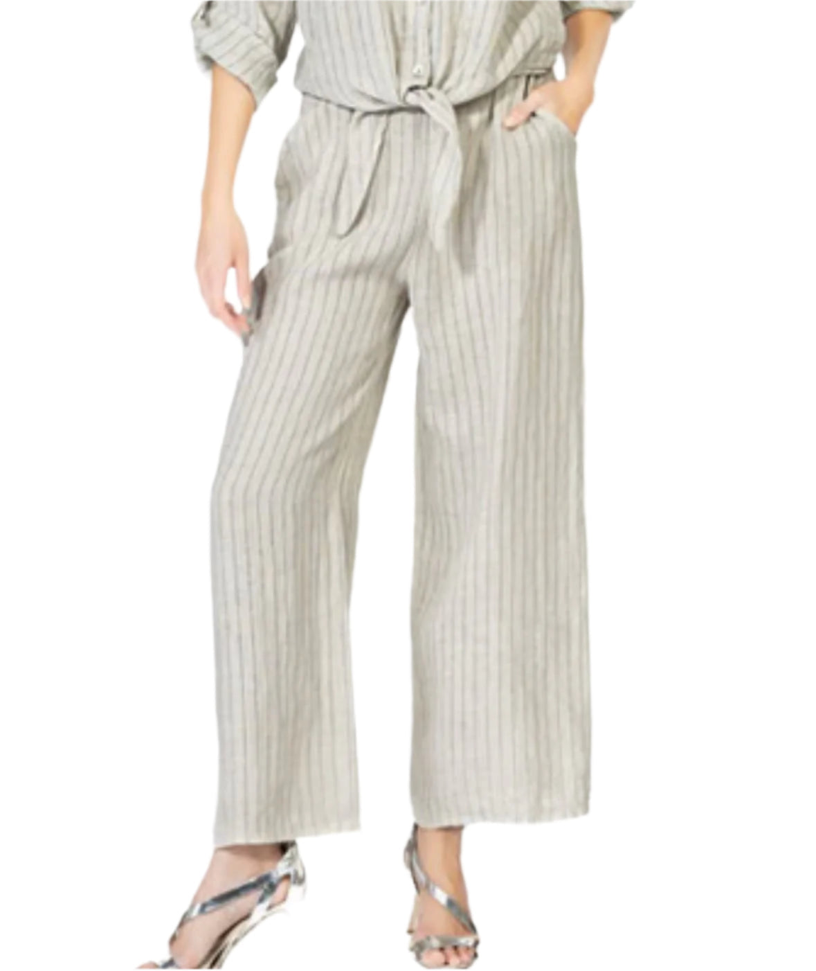 Cherishh Made In Italy Linen Pinstripe Pants C6163