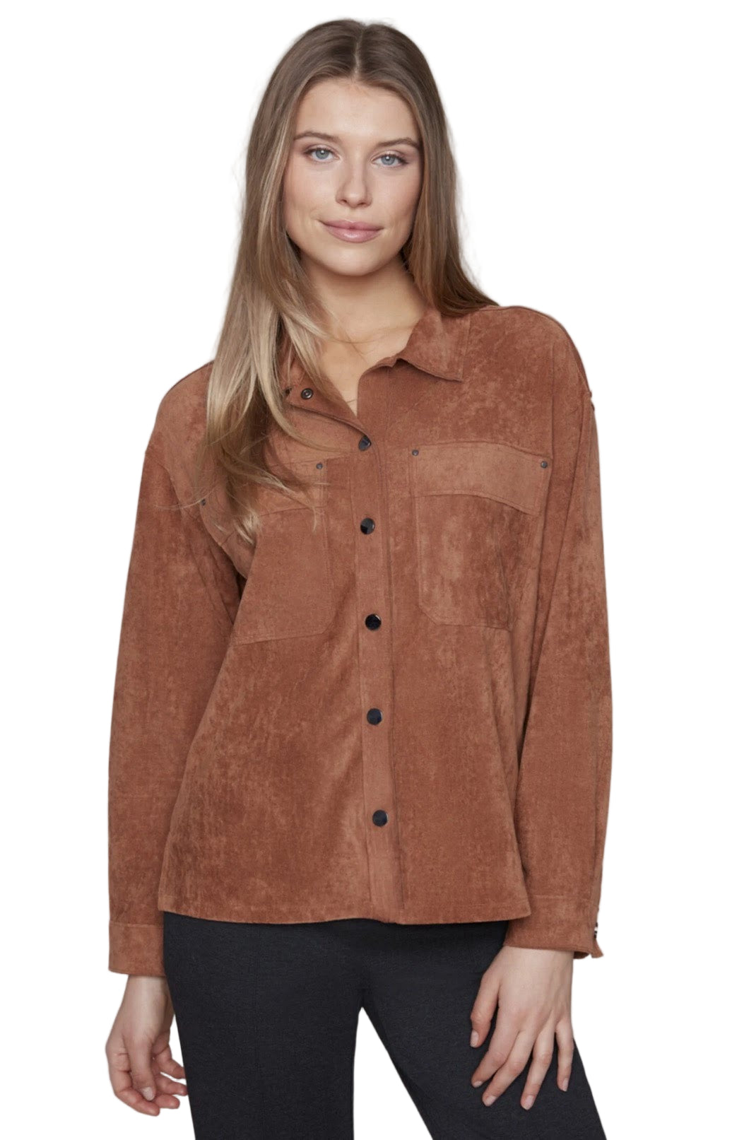 Carré Noir Buttery Faux Suede Jacket 8137