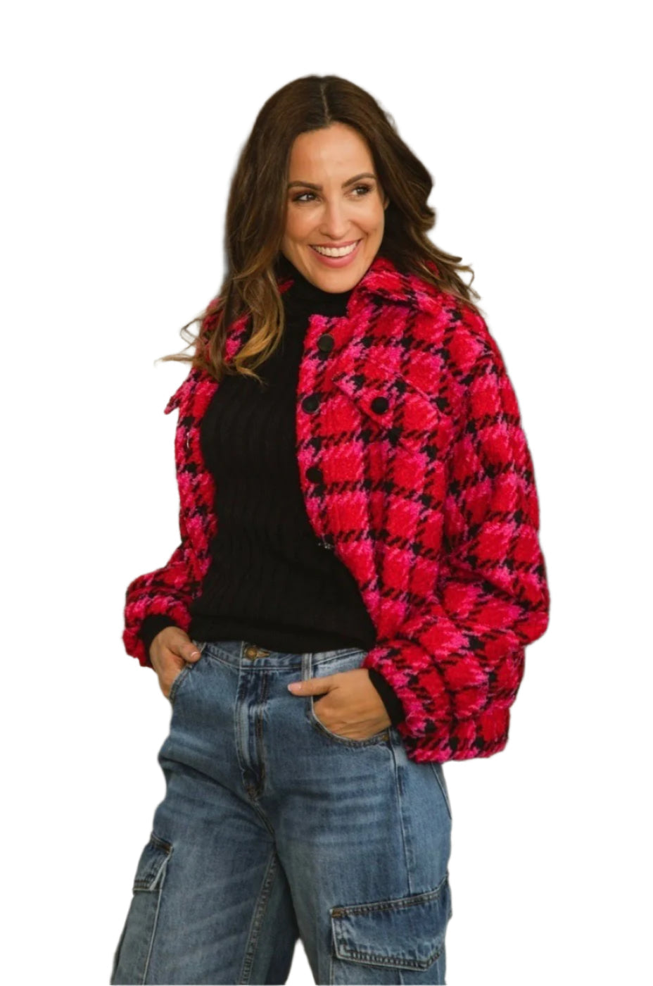 Carré Noir Red Plaid Jacket 7547