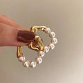 Aurora Pearl Hoop Earrings