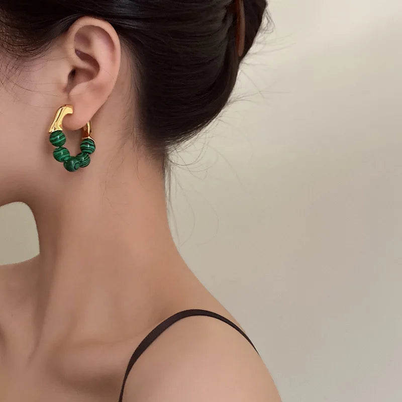 Aurora Pearl Hoop Earrings