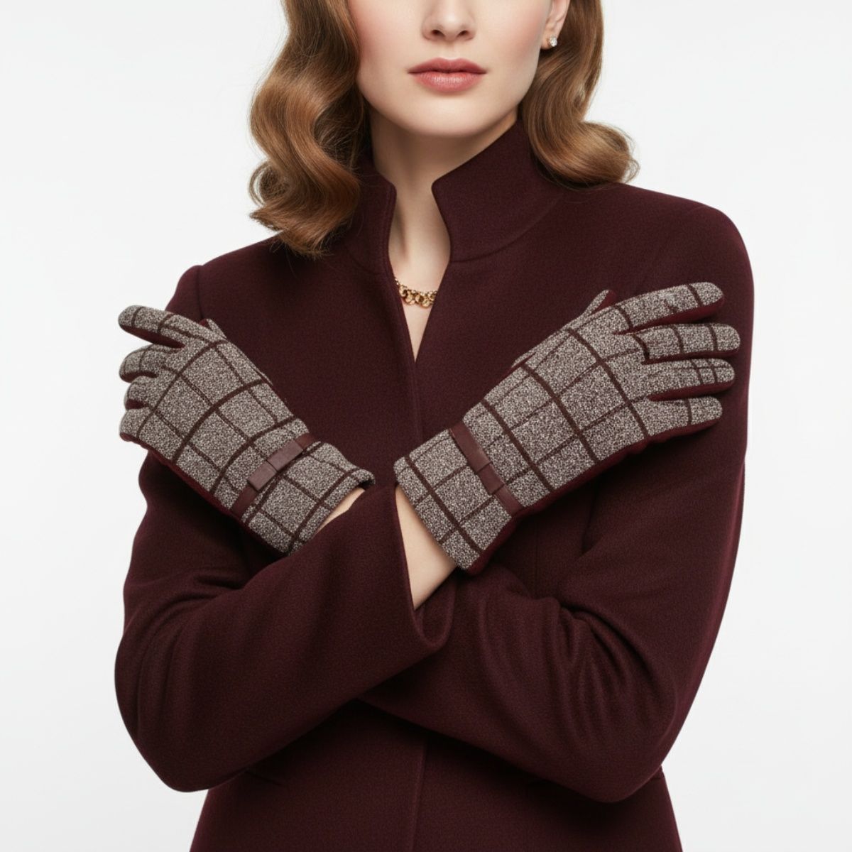 Women’s Plaid Touchscreen Winter Gloves Stylish Casual Accessories