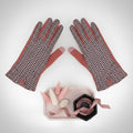 Winter Gloves Pink Mauve Wavy Cross Touchscreen Stylish Fashion Accessory