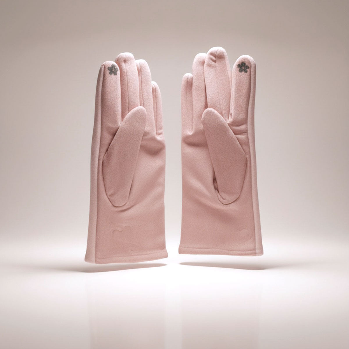 Winter Woolen Touchscreen Gloves with Cute Pink Rabbit Design, Stylish and Trendy