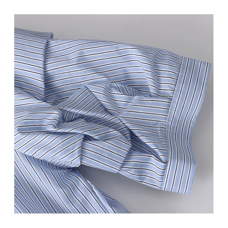 Convertible Striped Button-Down Shirt