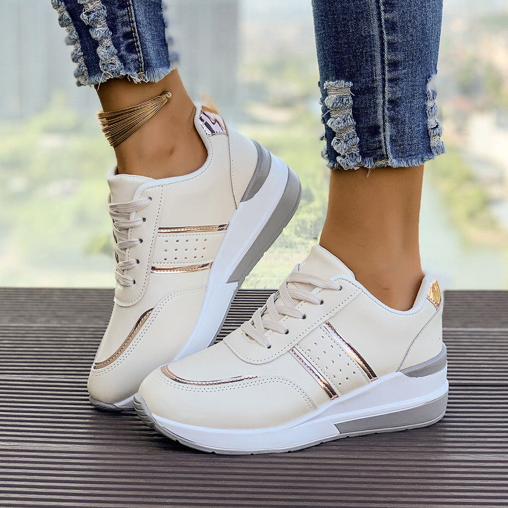 Women's Chunky Platform Sneakers | Color-Block Casual Fashion Shoes