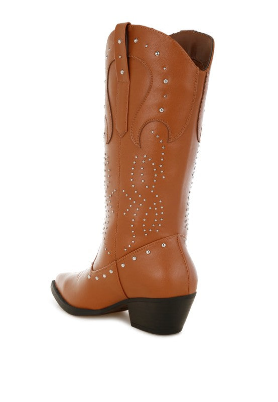 Dockery Studs Embellished Cowboy Boots