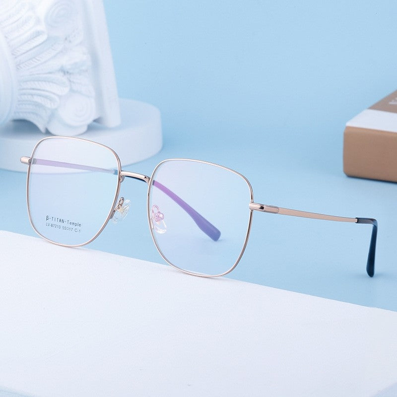 Fashionable And Artistic Square Half-Titanium Matte Glasses