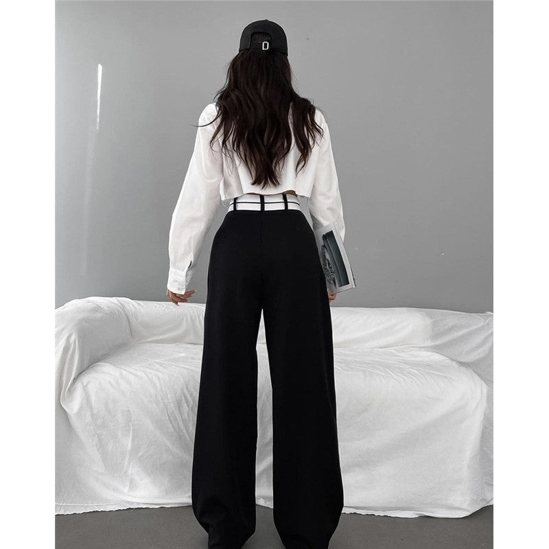 Patchwork High Waisted Wide Leg Trousers