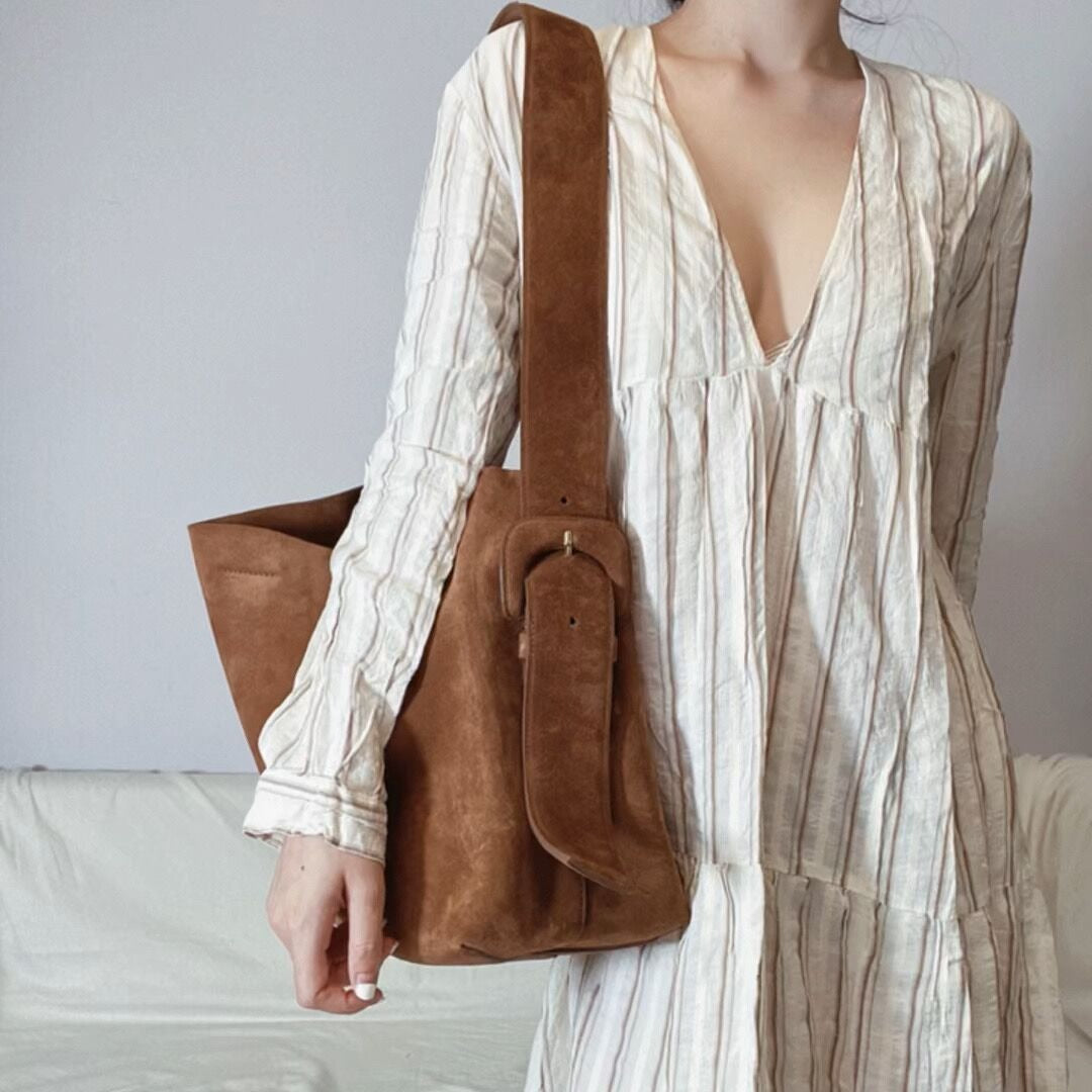 Large-capacity Genuine Leather Commuter Shoulder & Underarm Bag | Vintage Chic Crossbody