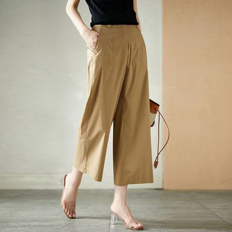 High-Rise Relaxed Fit Cropped Straight-Leg Pants
