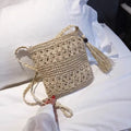 Handwoven Straw Square Shoulder Bag | Compact Woven Crossbody for Women