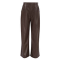 High Waisted Solid Color Straight Leg Faux Leather Pants