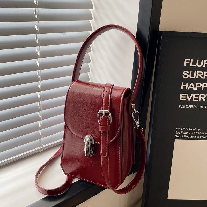 Women's Textured Square Tote Bag - PU Leather Handbag with Phone Pocket