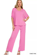 V-neck Oversized Top & Pants Set