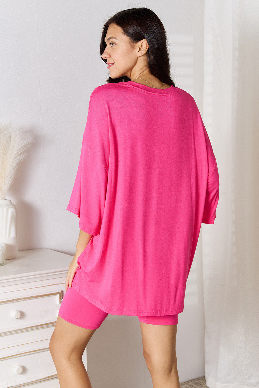 I am a Fashion Junky Full Size Soft Rayon Three-Quarter Sleeve Top and Shorts Set