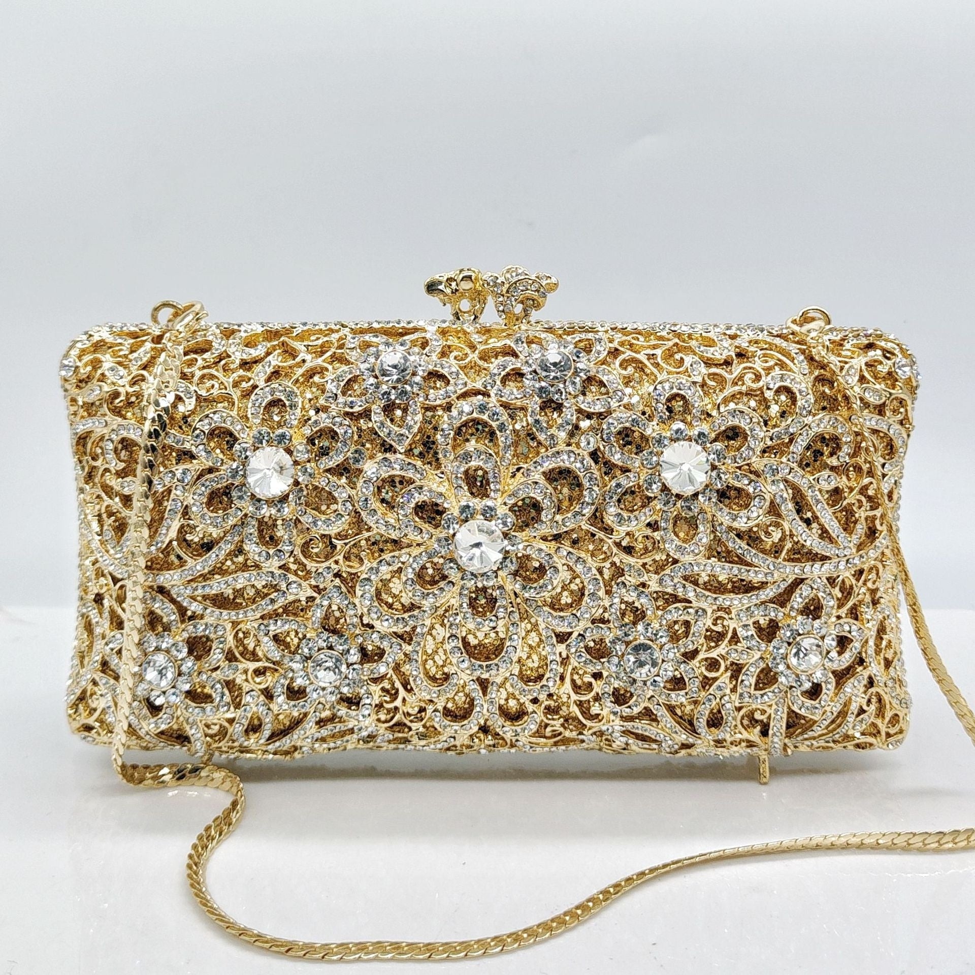 Diamond Evening Clutch Bag - Luxury Crystal Rhinestone Handbag for Wedding Party Banquet