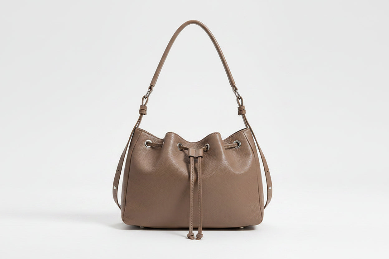 Luxury Genuine Leather Women's Pillow Bag – Full-Grain Cowhide Crossbody Handbag