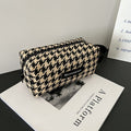 Plaid Cosmetic Bag - Premium Cotton Makeup Organizer with Zipper Closure