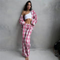 Cozy Plaid Oversized Long-Sleeve Pajama Set