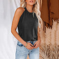 Women's Round Neck Sleeveless Solid Color Casual Racerback Tank Top