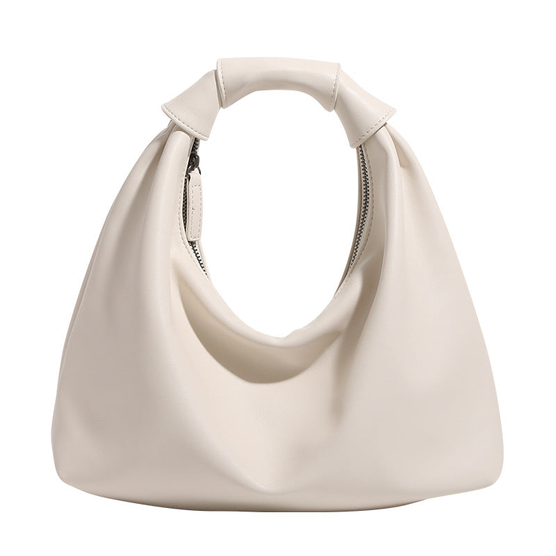 Women's Soft PU Leather Tote Shoulder Bag – Dumpling Style Handbag with Multiple Pockets