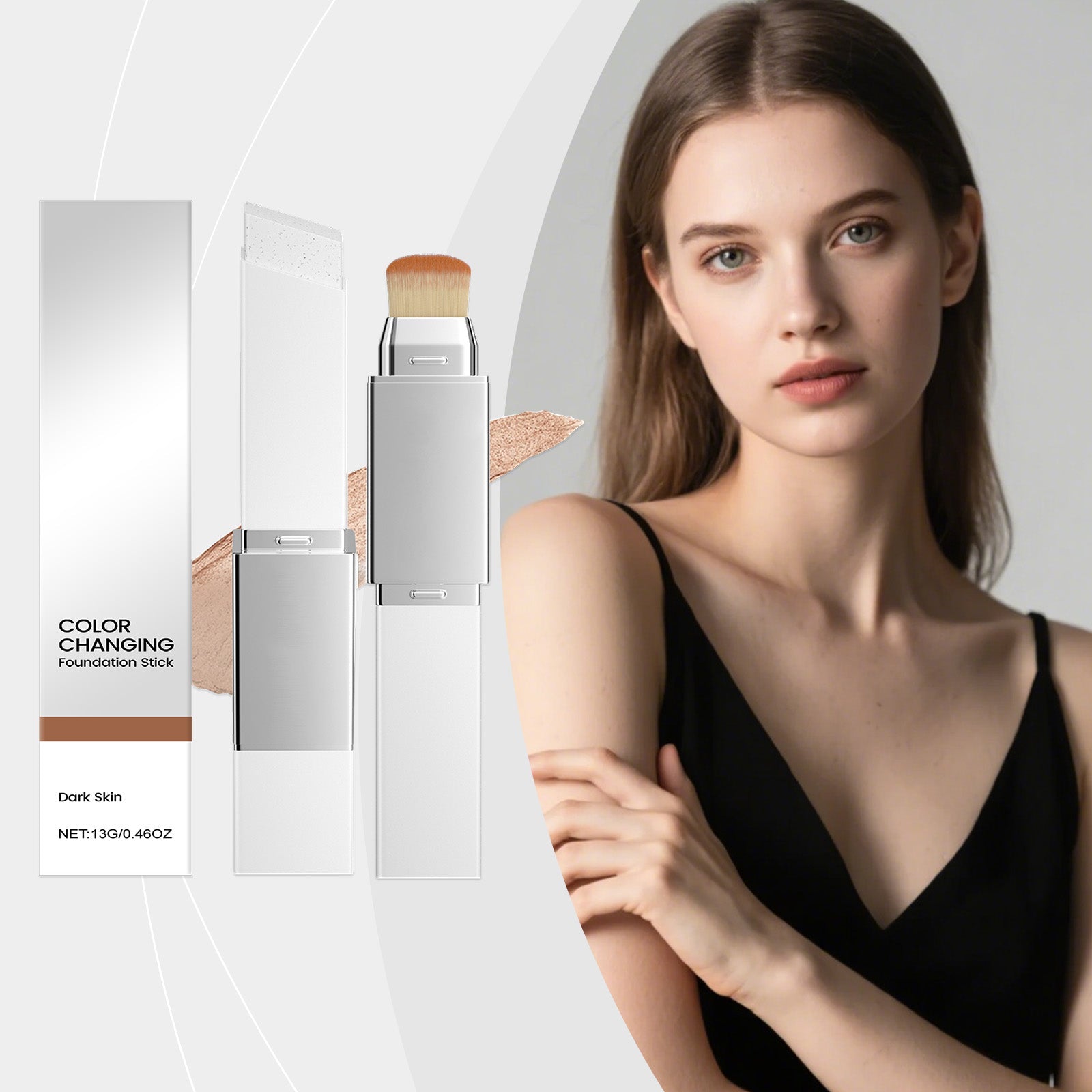 2-in-1 Color-Changing Foundation Stick Deep Skin Tone