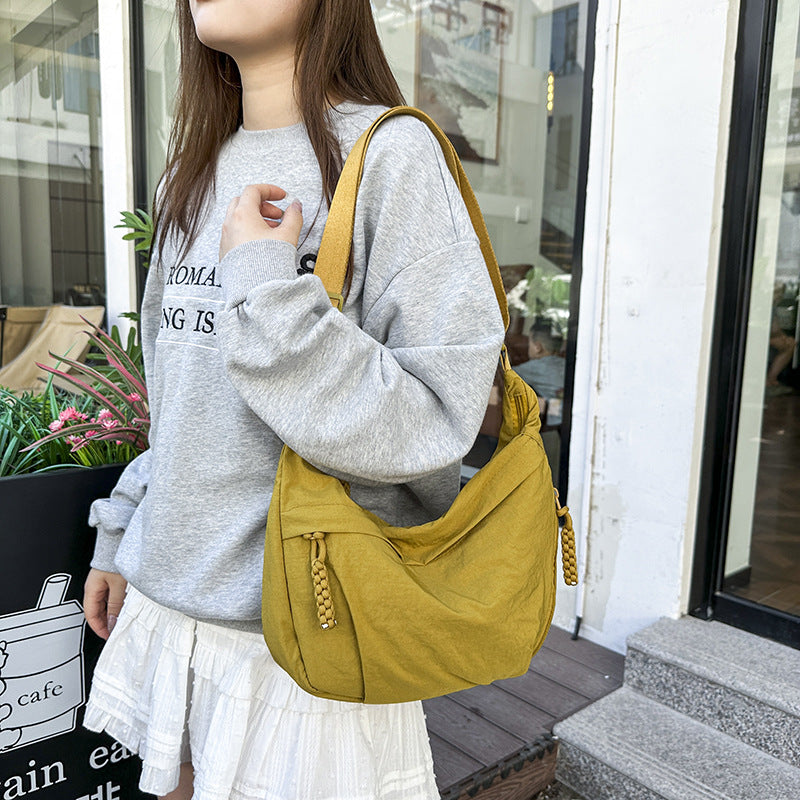 Korean-Style Lightweight Nylon Crossbody Shoulder Bag