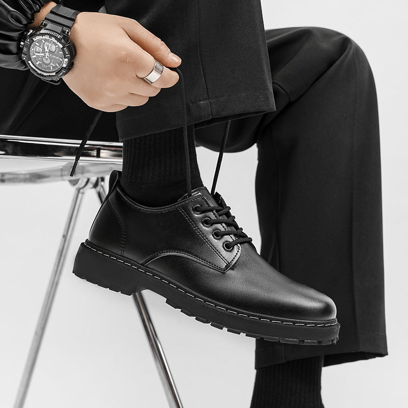 Men's Waterproof Low-Top Boots | Chunky Sole Lace-Up Casual Boots