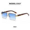 Men's Sunglasses With Frameless Woodgrain-Inspired Legs