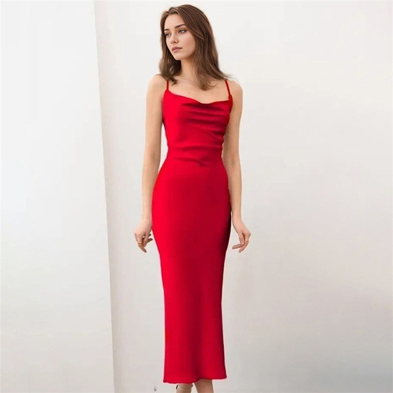 Sleek Halter Neck Bodycon Dress