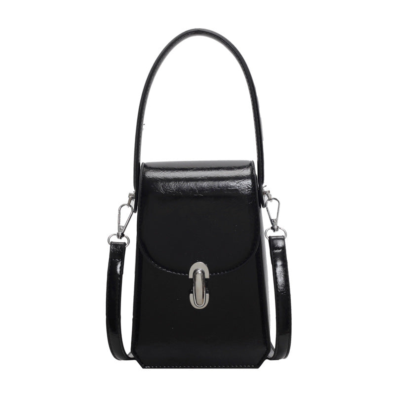 Women's Textured Square Tote Bag - PU Leather Handbag with Phone Pocket