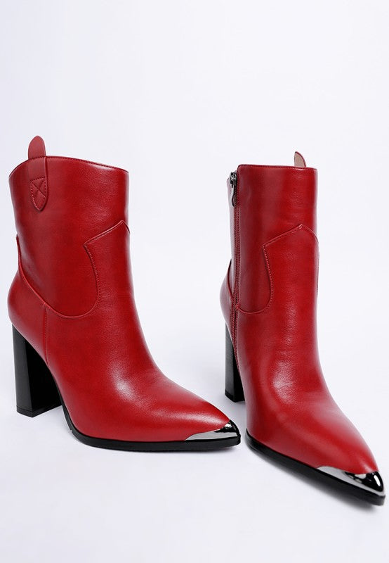Hatter Pointed Toe Faux Leather Boots