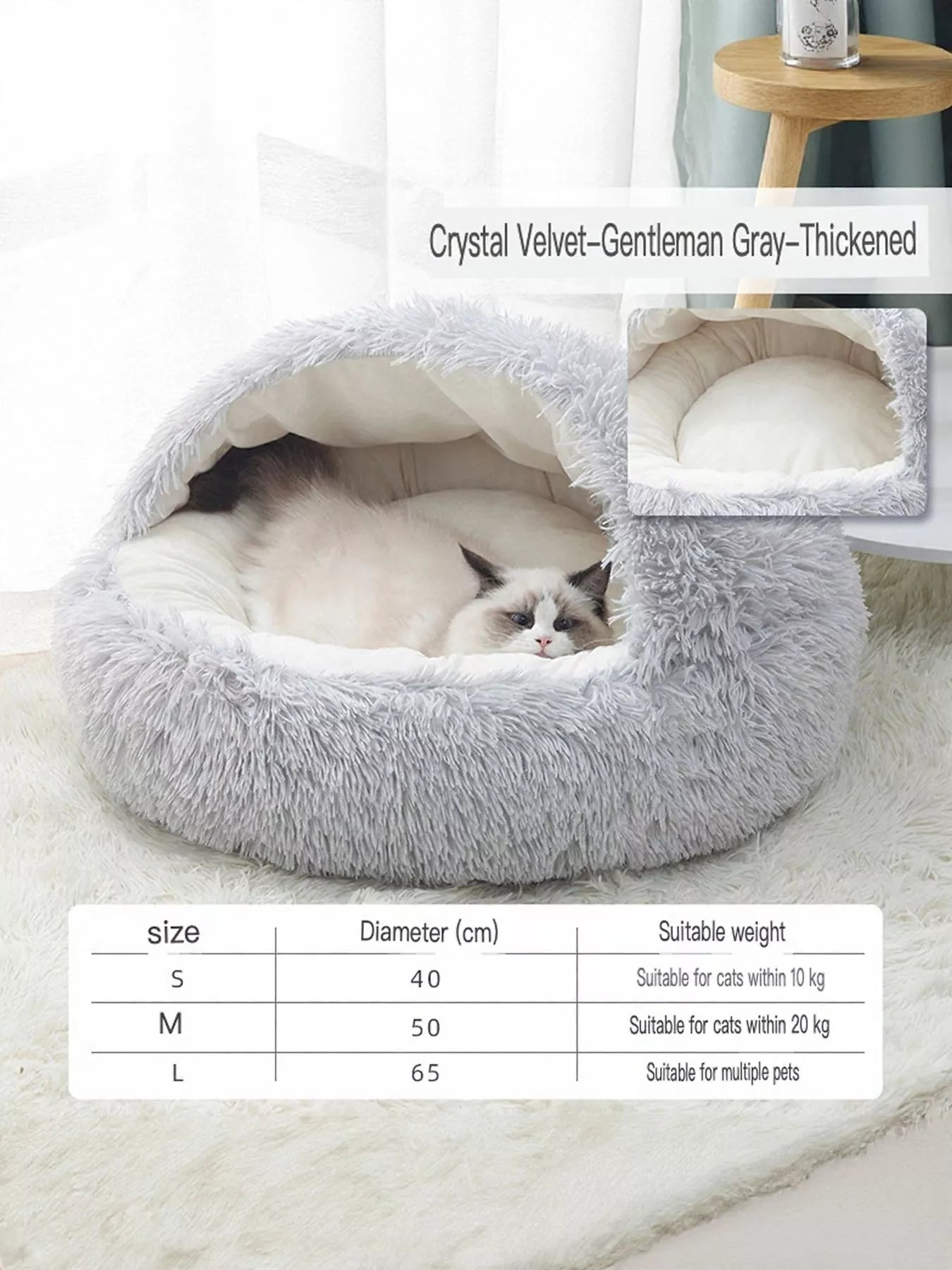 Round Plush Calming Pet Nest