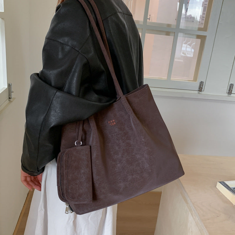 Women's Retro Versatile Shoulder Bag – PU Leather Crossbody Handbag