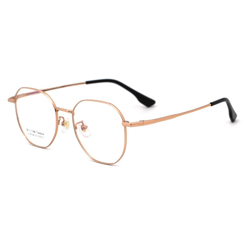 Ultra-Light Half-Titanium Square Frame Eyeglasses Plain Glasses