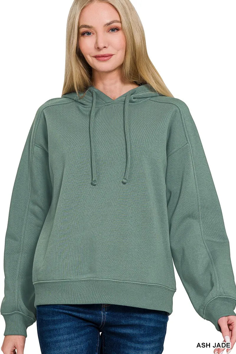 Drawstring Relaxed Fit Fleece Hoodie