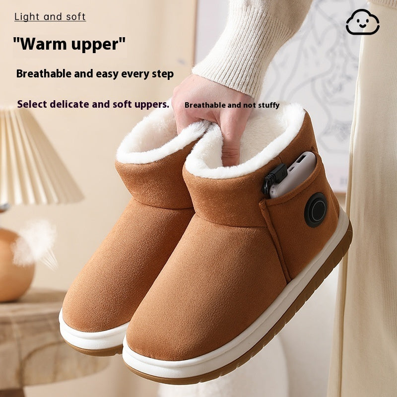 Rechargeable Electric Heated Slippers - USB Foot Warmer Shoes for Winter Home Use