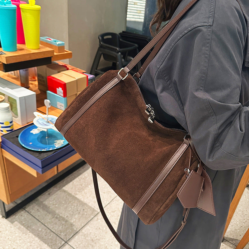 Matte Genuine Leather Retro Crossbody Bag | European & American Style | Women's Shoulder Bag