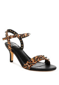 Laro Studs & Pearls Detail Leopard Sandals