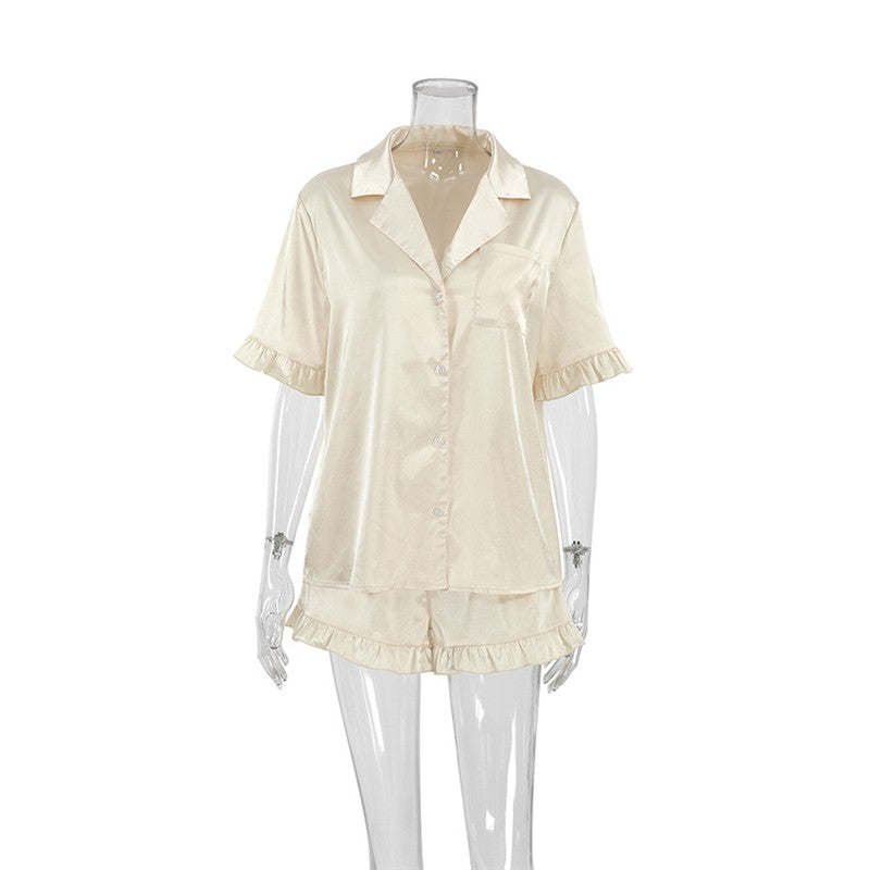 Lotus Trim Short Sleeve Pajama Set
