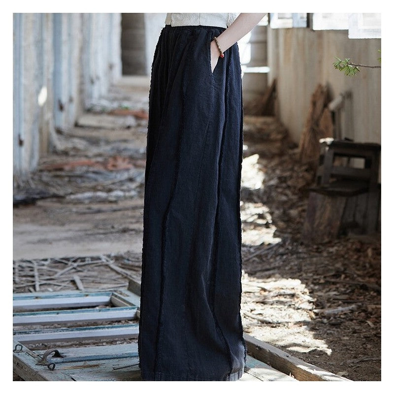 Solid Color Elastic Waist Corduroy Pant Skirt