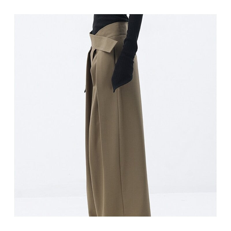 Draped Blazer and Wide-Leg Black Pants