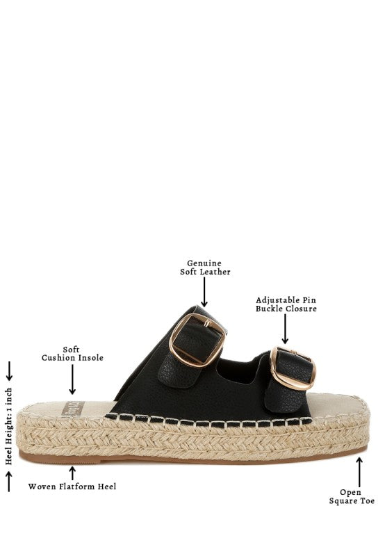 Palala Genuine Soft Leather Square Toe Espadrilles