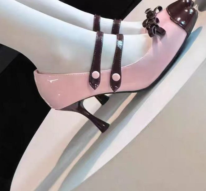 Women's Sweet Side Cut-Out High Heels - Buckle Closure Platform Pumps