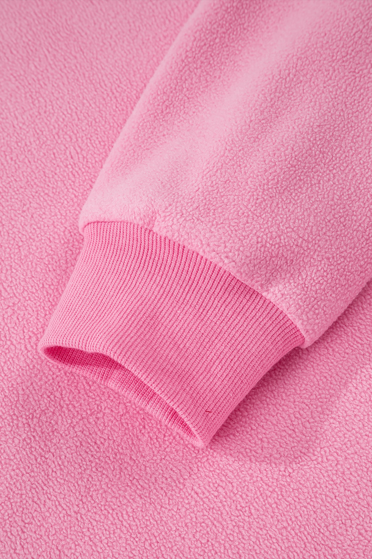 Bright Pink Oversize Drop Shoulder Reversible Mock Neck Sweatshirt